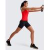 imageCRZ YOGA Seamless Womens Breathable Workout Tank Tops Racerback High Neck Sleeveless Running Athletic ShirtsDeep Red