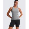 imageCRZ YOGA Seamless Womens Breathable Workout Tank Tops Racerback High Neck Sleeveless Running Athletic ShirtsSlate Grey Marl