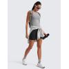 imageCRZ YOGA Seamless Womens Breathable Workout Tank Tops Racerback High Neck Sleeveless Running Athletic ShirtsSlate Grey Marl