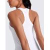 imageCRZ YOGA Seamless Womens Breathable Workout Tank Tops Racerback High Neck Sleeveless Running Athletic ShirtsWhite