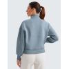 imageCRZ YOGA SoftAura Half Zip Sweatshirt for Women Long Sleeve Pullover Workout Casual Funnel Neck Tops with PocketBelgian Blue