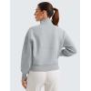 imageCRZ YOGA SoftAura Half Zip Sweatshirt for Women Long Sleeve Pullover Workout Casual Funnel Neck Tops with PocketRhino Grey
