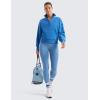 imageCRZ YOGA SoftAura Half Zip Sweatshirt for Women Long Sleeve Pullover Workout Casual Funnel Neck Tops with PocketSparkle Blue