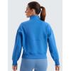 imageCRZ YOGA SoftAura Half Zip Sweatshirt for Women Long Sleeve Pullover Workout Casual Funnel Neck Tops with PocketSparkle Blue