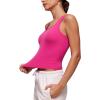 imageCRZ YOGA Softembrace Casual Tops for Women Soft Double Lined Scoop Neck Crop Sleeveless Shirts Basic Going Out TanksGranita Pink