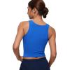imageCRZ YOGA Softembrace Casual Tops for Women Soft Double Lined Scoop Neck Crop Sleeveless Shirts Basic Going Out TanksSparkle Blue