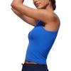 imageCRZ YOGA Softembrace Casual Tops for Women Soft Double Lined Scoop Neck Crop Sleeveless Shirts Basic Going Out TanksSparkle Blue