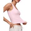 imageCRZ YOGA Softembrace Casual Tops for Women Soft Double Lined Scoop Neck Crop Sleeveless Shirts Basic Going Out TanksStrawberry Pink