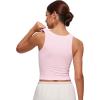 imageCRZ YOGA Softembrace Casual Tops for Women Soft Double Lined Scoop Neck Crop Sleeveless Shirts Basic Going Out TanksStrawberry Pink