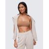 imageCRZ YOGA Softhold Womens Double Lined Bralettes  Scoop Neck Adjustable Straps Unlined Cami Wireless TShirt Everyday BraGravel Beige