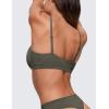 imageCRZ YOGA Softhold Womens Double Lined Bralettes  Scoop Neck Adjustable Straps Unlined Cami Wireless TShirt Everyday BraLight Army Green