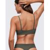 imageCRZ YOGA Softhold Womens Double Lined Bralettes  Scoop Neck Adjustable Straps Unlined Cami Wireless TShirt Everyday BraLight Army Green