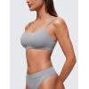 imageCRZ YOGA Softhold Womens Double Lined Bralettes  Scoop Neck Adjustable Straps Unlined Cami Wireless TShirt Everyday BraRhino Grey