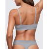 imageCRZ YOGA Softhold Womens Double Lined Bralettes  Scoop Neck Adjustable Straps Unlined Cami Wireless TShirt Everyday BraRhino Grey