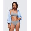 imageCRZ YOGA Softhold Womens Double Lined Bralettes  Scoop Neck Adjustable Straps Unlined Cami Wireless TShirt Everyday BraRhino Grey