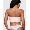 imageCRZ YOGA Softhold Womens Double Lined Strapless Bralettes  Tube Tops Bandeau Unlined Wireless Stretchy TShirt Everyday BraMilky White