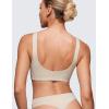 imageCRZ YOGA Softhold Womens Double Lined U Back Bralettes  Scoop Neck Unlined TShirt Everyday Bras Smooth Wireless CamiMojave Tan 2