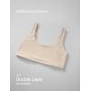 imageCRZ YOGA Softhold Womens Double Lined U Back Bralettes  Scoop Neck Unlined TShirt Everyday Bras Smooth Wireless CamiMojave Tan 2