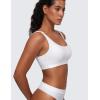 imageCRZ YOGA Softhold Womens Double Lined U Back Bralettes  Scoop Neck Unlined TShirt Everyday Bras Smooth Wireless CamiSnow White