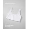 imageCRZ YOGA Softhold Womens Double Lined U Back Bralettes  Scoop Neck Unlined TShirt Everyday Bras Smooth Wireless CamiSnow White