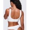 imageCRZ YOGA Softhold Womens Double Lined U Back Bralettes  Scoop Neck Unlined TShirt Everyday Bras Smooth Wireless CamiSnow White