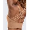 imageCRZ YOGA Strappy Longline Sports Bras for Women  Wirefree Padded Criss Cross Yoga Cropped Tank TopsMocha Mousse