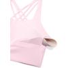 imageCRZ YOGA Strappy Longline Sports Bras for Women  Wirefree Padded Criss Cross Yoga Cropped Tank TopsStrawberry Pink