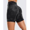 imageCRZ YOGA Womens ButterLuxe Biker Shorts 6 Inches  High Waisted Workout Running Volleyball Spandex YogaGrey Tie Dye Flowers