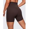 imageCRZ YOGA Womens ButterLuxe Biker Shorts 6 Inches  High Waisted Workout Running Volleyball Spandex YogaHot Fudge Brown