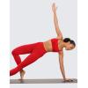 imageCRZ YOGA Womens Butterluxe Adjustable Spaghetti Strap Sports Bra  Scoop Neck Wireless Padded Yoga Workout Crop TopRed Chili