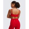 imageCRZ YOGA Womens Butterluxe Adjustable Spaghetti Strap Sports Bra  Scoop Neck Wireless Padded Yoga Workout Crop TopRed Chili