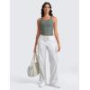imageCRZ YOGA Womens Butterluxe Double Lined Workout Tank Tops Scoop Neck Racerback Cropped Casual Sleeveless ShirtGrey Sage