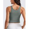 imageCRZ YOGA Womens Butterluxe Double Lined Workout Tank Tops Scoop Neck Racerback Cropped Casual Sleeveless ShirtGrey Sage