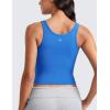 imageCRZ YOGA Womens Butterluxe Double Lined Workout Tank Tops Scoop Neck Racerback Cropped Casual Sleeveless ShirtSparkle Blue
