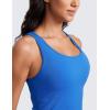 imageCRZ YOGA Womens Butterluxe Double Lined Workout Tank Tops Scoop Neck Racerback Cropped Casual Sleeveless ShirtSparkle Blue