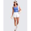 imageCRZ YOGA Womens Butterluxe Double Lined Workout Tank Tops Scoop Neck Racerback Cropped Casual Sleeveless ShirtWild Indigo