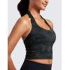 imageCRZ YOGA Womens Butterluxe Halter Longline Sports Bra  Padded Workout Yoga Crop Tops Tanks with Built in PadsDark Grey Camouflage 2