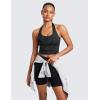 imageCRZ YOGA Womens Butterluxe Halter Longline Sports Bra  Padded Workout Yoga Crop Tops Tanks with Built in PadsDark Grey Camouflage 2