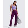 imageCRZ YOGA Womens Butterluxe High Waist Flare Pants 29quot  305quot  32quot  335quot  Yoga Bootcut Wide Leg with Pocket LoungePlum Magenta