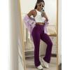 imageCRZ YOGA Womens Butterluxe High Waist Flare Pants 29quot  305quot  32quot  335quot  Yoga Bootcut Wide Leg with Pocket LoungePlum Magenta
