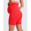 imageCRZ YOGA Womens Butterluxe Maternity Biker Shorts Over The Belly 6quot  Pregnancy Yoga Workout ActivewearDeep Red
