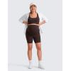 imageCRZ YOGA Womens Butterluxe Maternity Biker Shorts Over The Belly 6quot  Pregnancy Yoga Workout ActivewearHot Fudge Brown