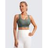 imageCRZ YOGA Womens Flex Sculpt Racerback Sports Bra  U Neck Medium Impact Padded Wireless Workout Gym Crop TopGrey Sage