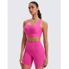 imageCRZ YOGA Womens Flex Sculpt Racerback Sports Bra  U Neck Medium Impact Padded Wireless Workout Gym Crop TopHibiscus Purple