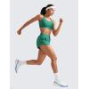 imageCRZ YOGA Womens High Waisted Running Shorts Mesh Liner 3 Dolphin Quick Dry for Athletic Gym Track Workout with Zip PocketCascadia Green