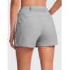 imageCRZ YOGA Womens Lightweight Mid Rise Hiking Shorts 4  Stretch for Athletic Summer Travel Outdoor Golf with Zip PocketsRhino Grey