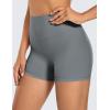 imageCRZ YOGA Womens Naked Feeling Biker Shorts  4 Inches High Waist Yoga Workout Running Gym SpandexDark Carbon