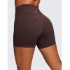 imageCRZ YOGA Womens Naked Feeling Biker Shorts  4 Inches High Waist Yoga Workout Running Gym SpandexHot Fudge Brown