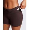 imageCRZ YOGA Womens Naked Feeling Biker Shorts  4 Inches High Waist Yoga Workout Running Gym SpandexHot Fudge Brown
