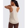 imageCRZ YOGA Womens Pima Cotton Racerback Workout Tank Tops Scoop Neck Athletic Loose Sleeveless ShirtsMojave Tan
